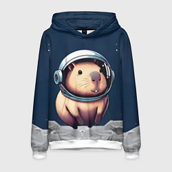 Мужская толстовка Капибара космонавт в космосе