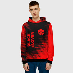 Толстовка-худи мужская Black Clover - red gradient вертикально, цвет: 3D-черный — фото 2