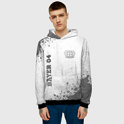 Толстовка-худи мужская Bayer 04 - white gradient вертикально, цвет: 3D-черный — фото 2
