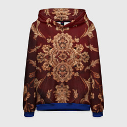 Толстовка-худи мужская Классический бордовый узор, цвет: 3D-синий