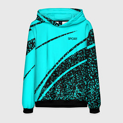 Мужская толстовка Sport голубой с чёрным в крапинку