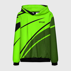 Мужская толстовка Sport ярко-зелёный с чёрным точечный