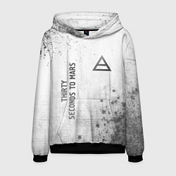 Толстовка-худи мужская Thirty Seconds to Mars - white gradient вертикальн, цвет: 3D-черный