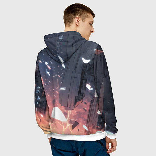 Мужская толстовка Полет Бэтмена / 3D-Белый – фото 4