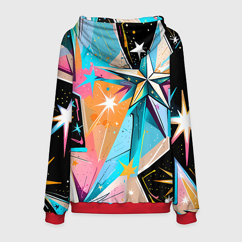 Мужская толстовка Граффити звезды / 3D-Красный – фото 2