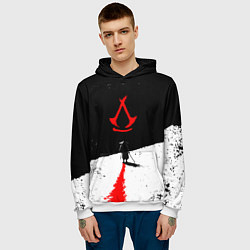 Толстовка-худи мужская Assassins creed shadows - самурай, цвет: 3D-белый — фото 2