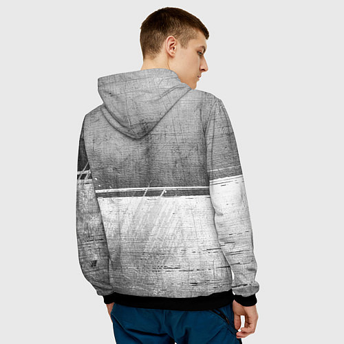 Мужская толстовка FAW - grey gradient посередине / 3D-Черный – фото 4