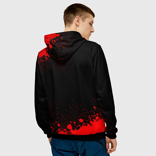 Мужская толстовка Galatasaray - red gradient / 3D-Черный – фото 4