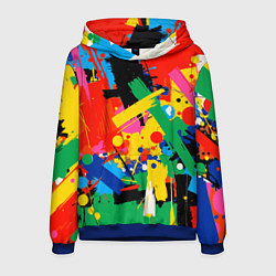 Толстовка-худи мужская Абстрактная графика, цвет: 3D-синий
