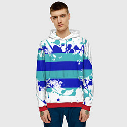 Толстовка-худи мужская Капли краски, цвет: 3D-красный — фото 2
