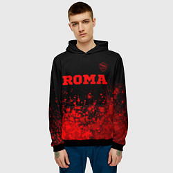 Толстовка-худи мужская Roma - red gradient посередине, цвет: 3D-черный — фото 2