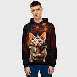 Толстовка-худи мужская Все дуреют с этих сфинксов, цвет: 3D-черный — фото 2