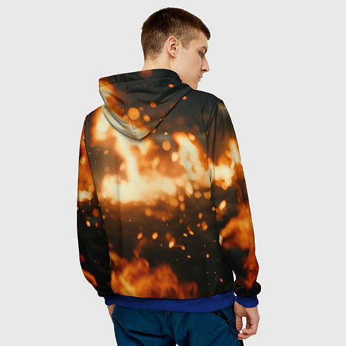 Мужская толстовка Джокер огонь и искры / 3D-Синий – фото 4