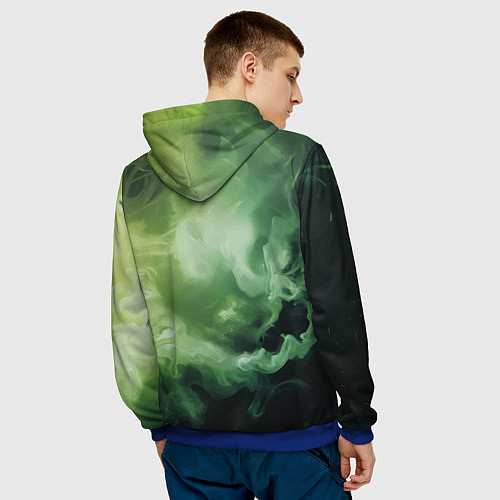 Мужская толстовка Джокер зеленый дым / 3D-Синий – фото 4