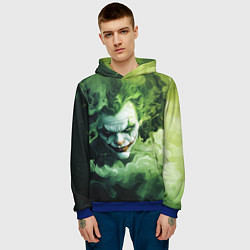 Толстовка-худи мужская Джокер зеленый дым, цвет: 3D-синий — фото 2