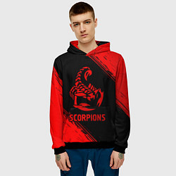 Толстовка-худи мужская Scorpions - red gradient, цвет: 3D-черный — фото 2