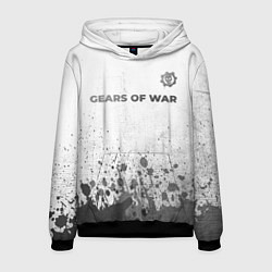 Толстовка-худи мужская Gears of War - white gradient посередине, цвет: 3D-черный