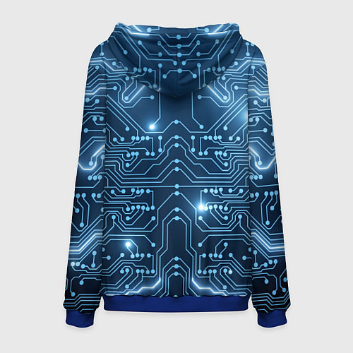 Мужская толстовка Системная плата / 3D-Синий – фото 2