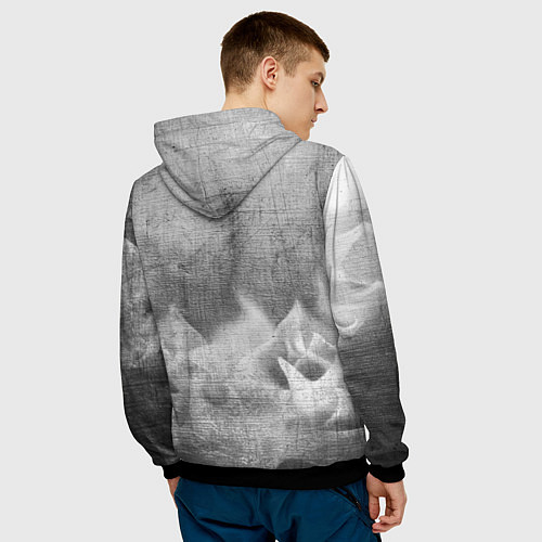 Мужская толстовка Toyota - grey gradient посередине / 3D-Черный – фото 4