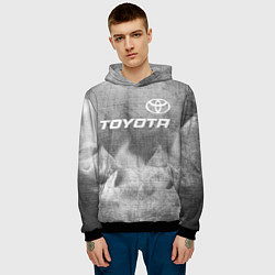 Толстовка-худи мужская Toyota - grey gradient посередине, цвет: 3D-черный — фото 2