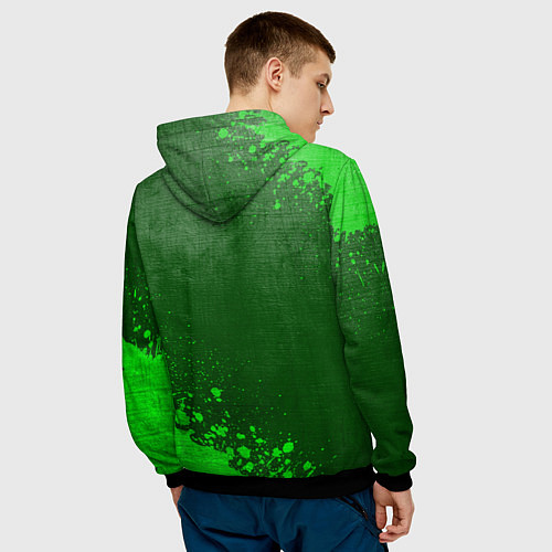 Мужская толстовка Tottenham - green gradient вертикально / 3D-Черный – фото 4