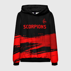 Толстовка-худи мужская Scorpions - red gradient посередине, цвет: 3D-черный