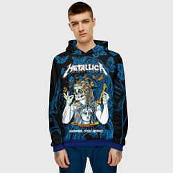 Толстовка-худи мужская Metallica - skeleton and butterflies, цвет: 3D-синий — фото 2