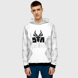 Толстовка-худи мужская Die Antwoord white poly, цвет: 3D-черный — фото 2