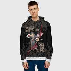 Толстовка-худи мужская Не бойся если ты один - бойся если ты ноль, цвет: 3D-белый — фото 2