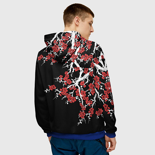 Мужская толстовка Корпус бойни демонов - цветущая сакура / 3D-Синий – фото 4