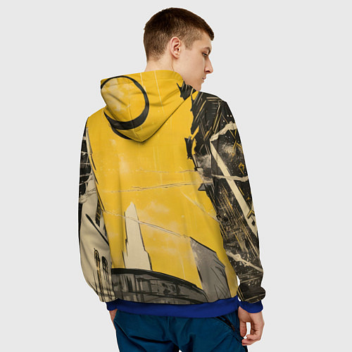 Мужская толстовка Черный человек-паук / 3D-Синий – фото 4