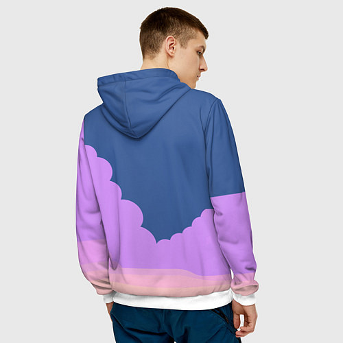 Мужская толстовка Cool tiger cub - pop art / 3D-Белый – фото 4