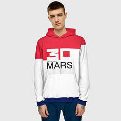 Толстовка-худи мужская 30 Seconds to Mars poster, цвет: 3D-синий — фото 2