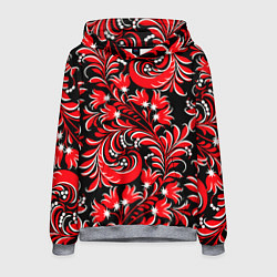 Мужская толстовка Хохлома - красная роспись