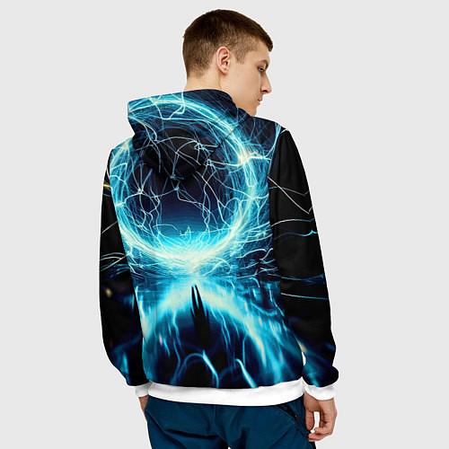 Мужская толстовка Neon glow - Metallica / 3D-Белый – фото 4
