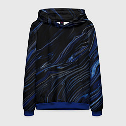 Мужская толстовка Чёрно-синий абстракция линии