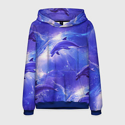 Мужская толстовка Дельфины в волшебном море паттерн