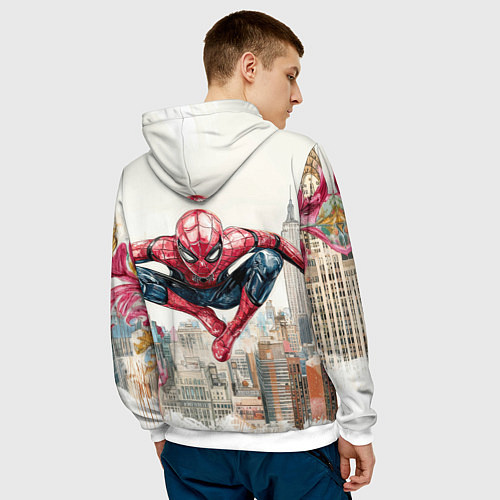 Мужская толстовка Человек паук паркур / 3D-Белый – фото 4