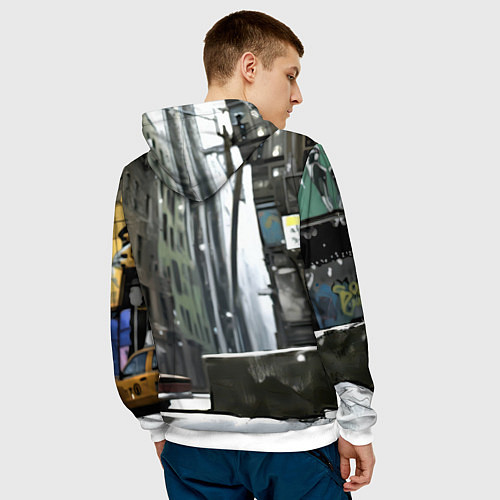 Мужская толстовка Человек-паук в больших кедах / 3D-Белый – фото 4