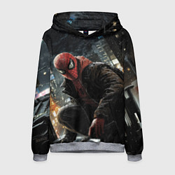 Мужская толстовка Человек-паук и поздняя ночь