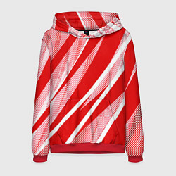 Мужская толстовка Красно-белый абстракция с полосами