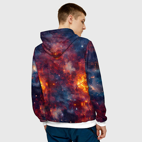 Мужская толстовка Американский булль в космосе / 3D-Белый – фото 4