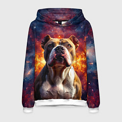 Мужская толстовка Американский булль в космосе