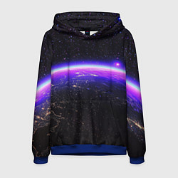 Мужская толстовка Планета и неоновое свечение