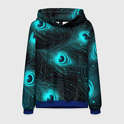 Мужская толстовка Светящиеся перья павлина паттерн