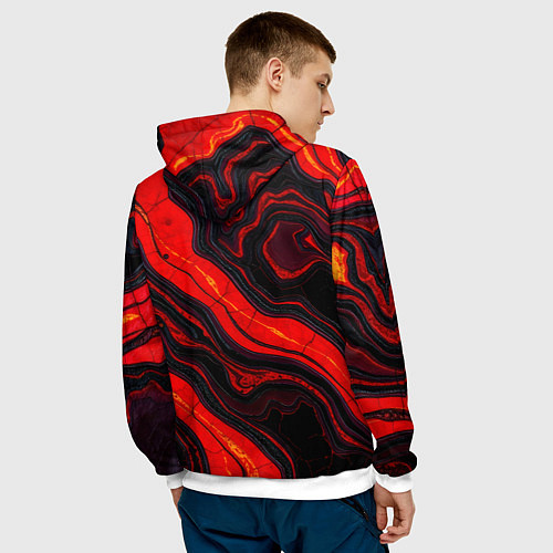 Мужская толстовка Срез магматической породы / 3D-Белый – фото 4