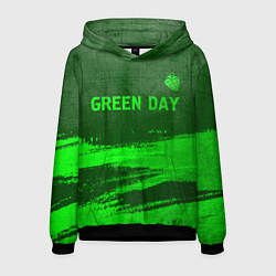 Толстовка-худи мужская Green Day - green gradient посередине, цвет: 3D-черный