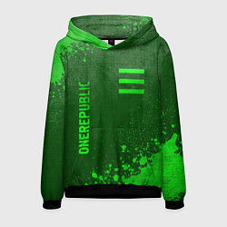 Толстовка-худи мужская OneRepublic - green gradient вертикально, цвет: 3D-черный