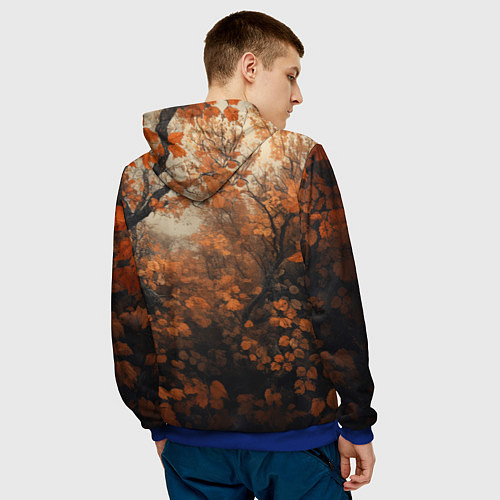 Мужская толстовка Лис в лесной чаще / 3D-Синий – фото 4