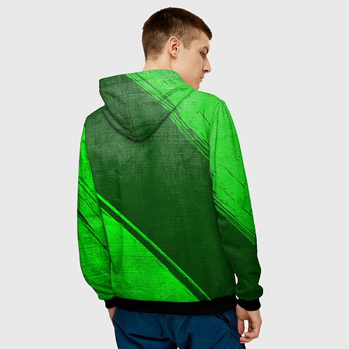 Мужская толстовка Hoffenheim - green gradient вертикально / 3D-Черный – фото 4